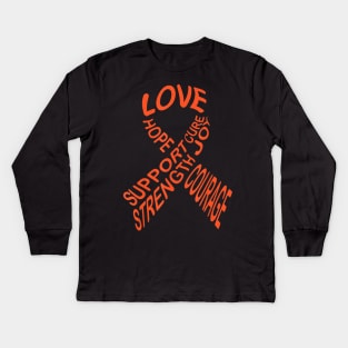 Leukemia Cancer Awareness Fight Cancer Ribbon Kids Long Sleeve T-Shirt